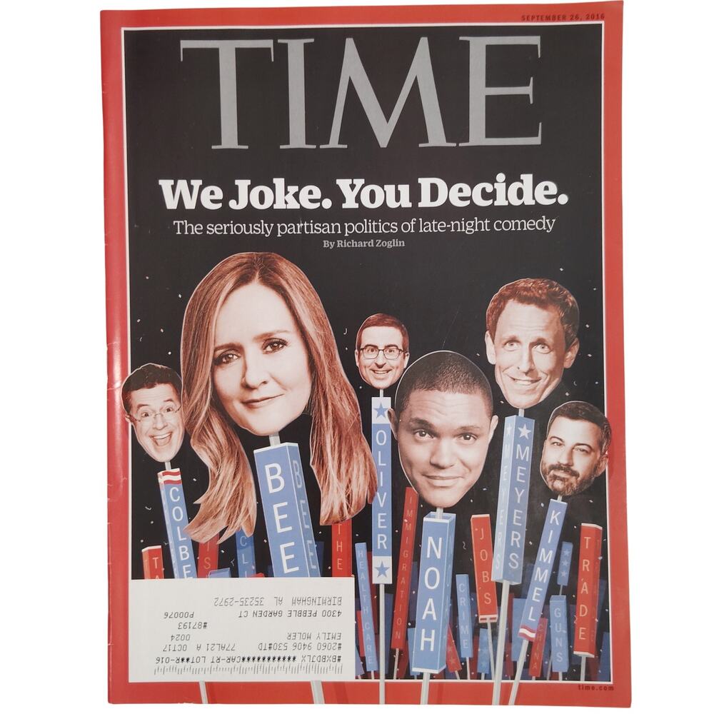 TIME Magazine September 26 2016 We Joke You Decide Late-Night Comedy Issue